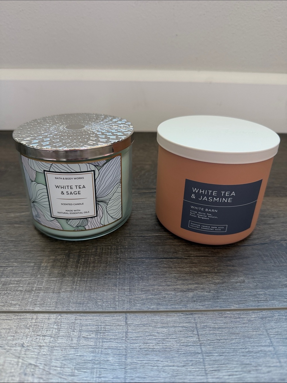B&BW and White Barn White Tea candles